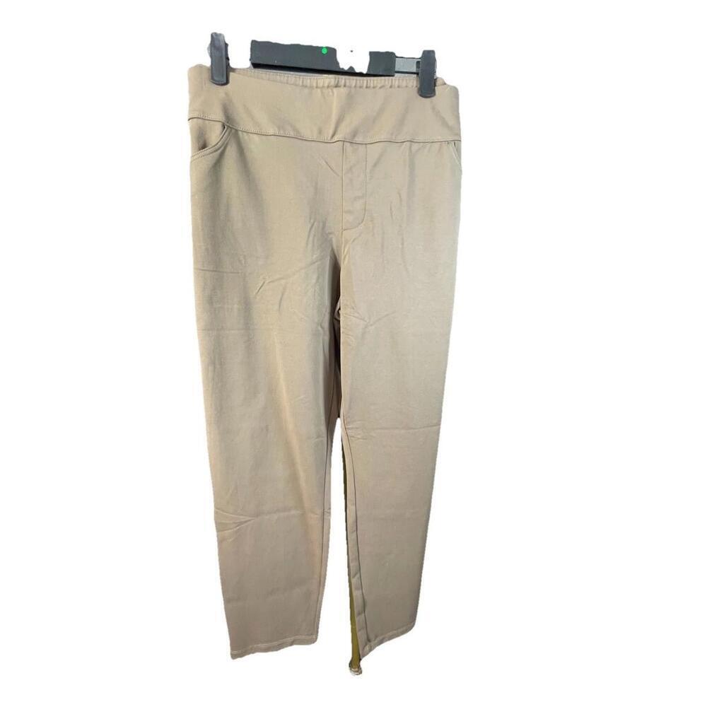 NWOT Susan Graver Weekend Women's XLP Petite Khaki stretch pull-on pants casual